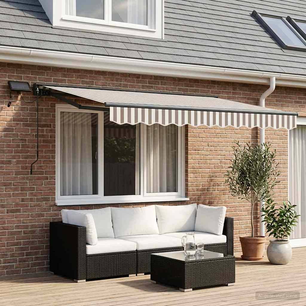 ComfortXL - Store banne LED polyester aluminium terrasse abri moderne 3x2.5m Gris clair - ComfortXL Outdoor Living - Image 1