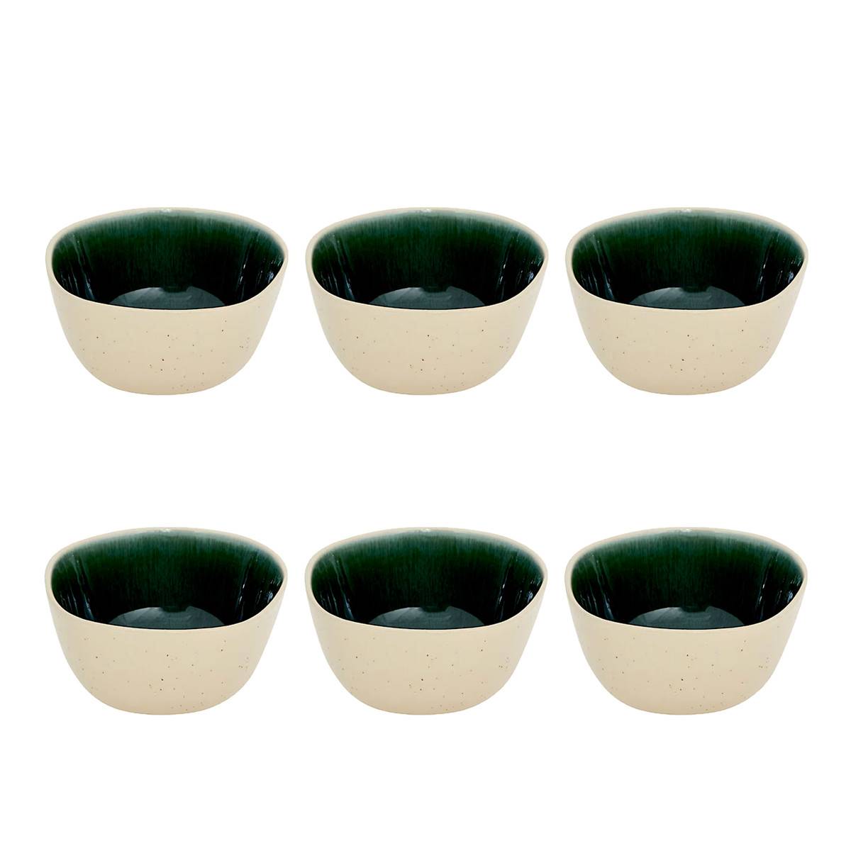 Lot de 6 Coupelles en Faïence "Wonja" 11cm Vert - Image 1