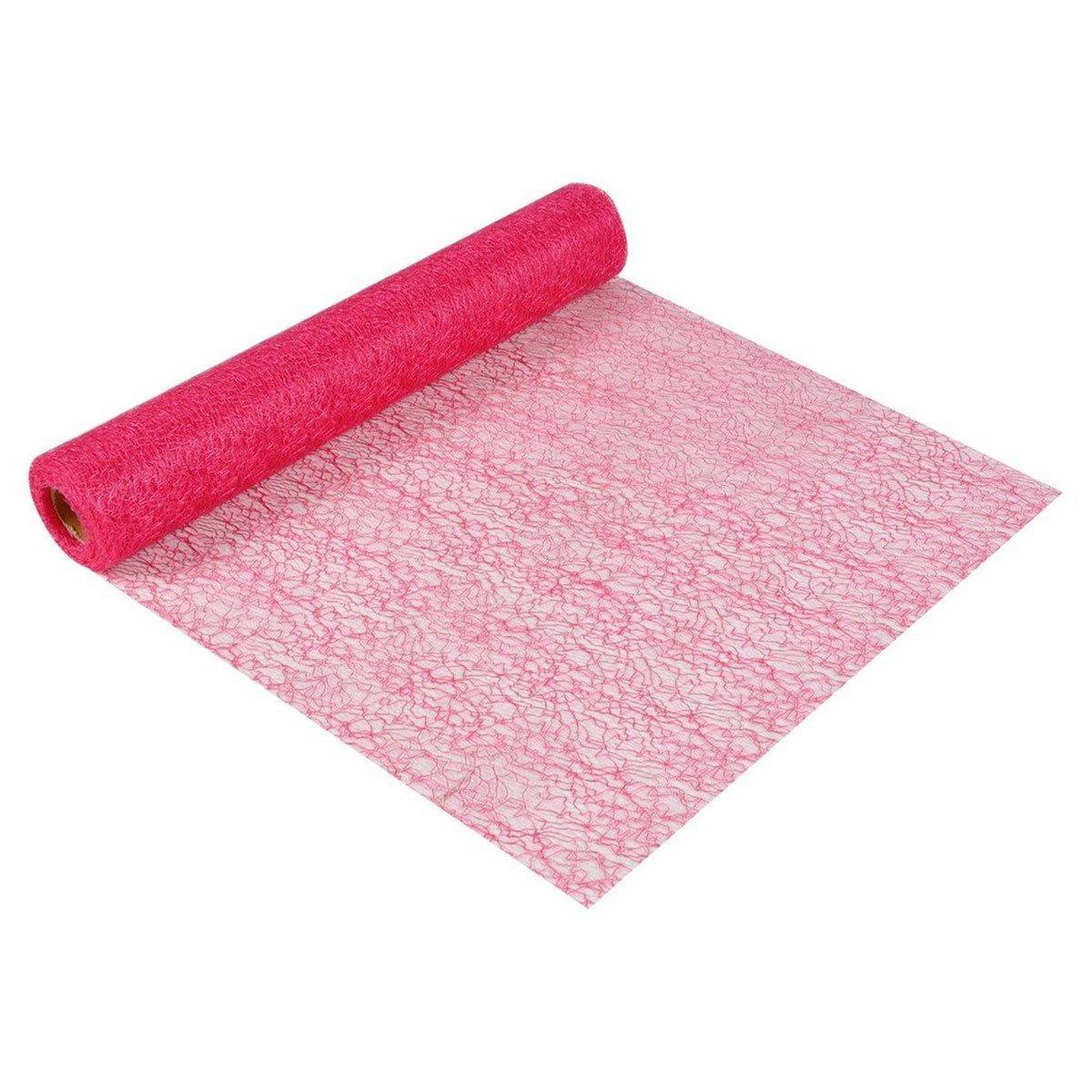 Chemin de Table Jetable "Effet Maille" 30cmx5m Fuschia