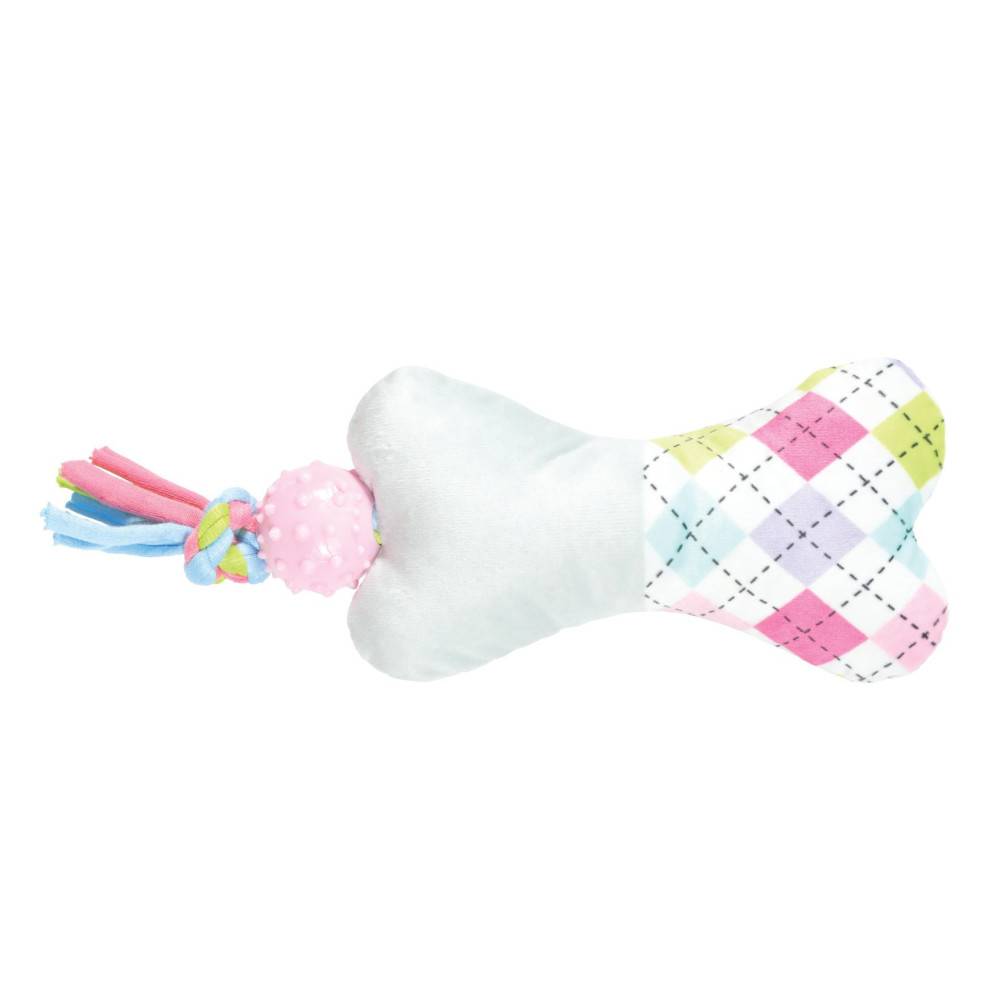 Animallparadise - animallparadise - Peluche Tiny os gris balle TPR 19 cm jeux pour chiots - Imagen 1