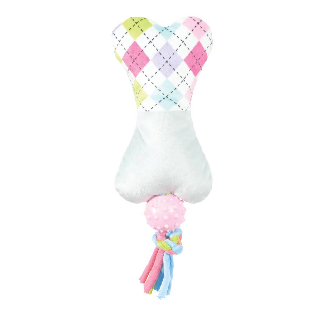 Animallparadise - animallparadise - Peluche Tiny os gris balle TPR 19 cm jeux pour chiots - Imagen 2