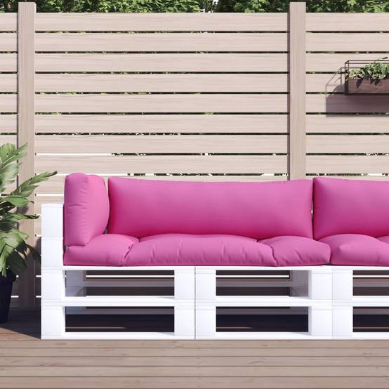 Set Complet 3 Coussins Palette Tissu Oxford Confortable pour Salon de Jardin Rose – ComfortXL Outdoor Living - Image 1