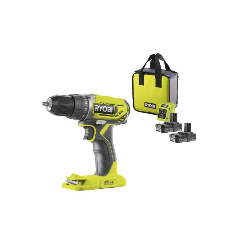 Ryobi - Perceuse Visseuse RYOBI - R18DD2-220S - 18V One Plus - 2 batteries 2,0Ah - 1 chargeur