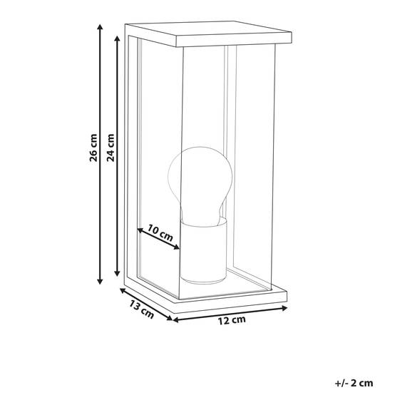 Lampe murale pour l'extérieur Aluminium Noir WAKAL - Beliani - Image 2