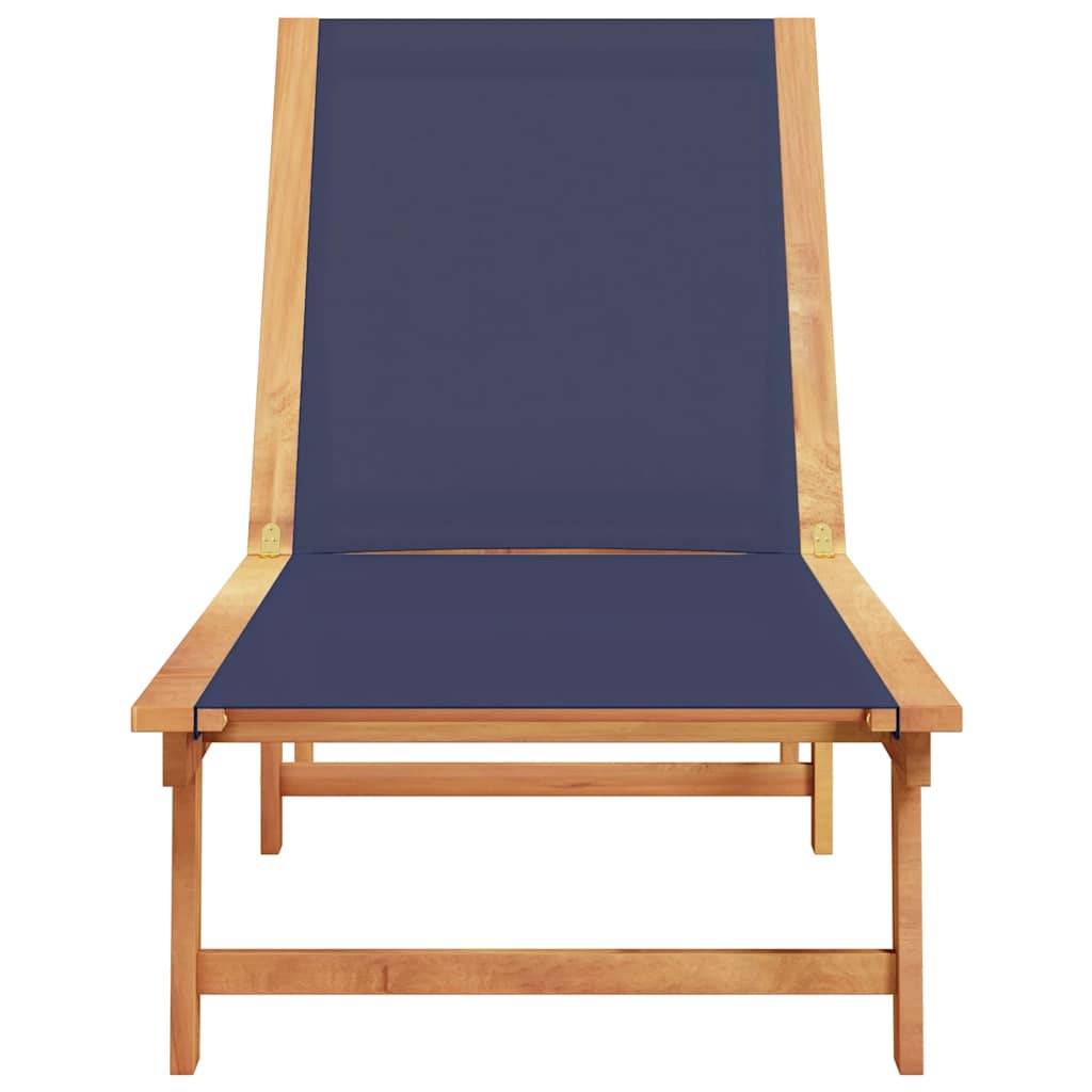 Vidaxl - Chaise longue bleu bois d'acacia solide et textilène vidaXL 4008414 - Image 9