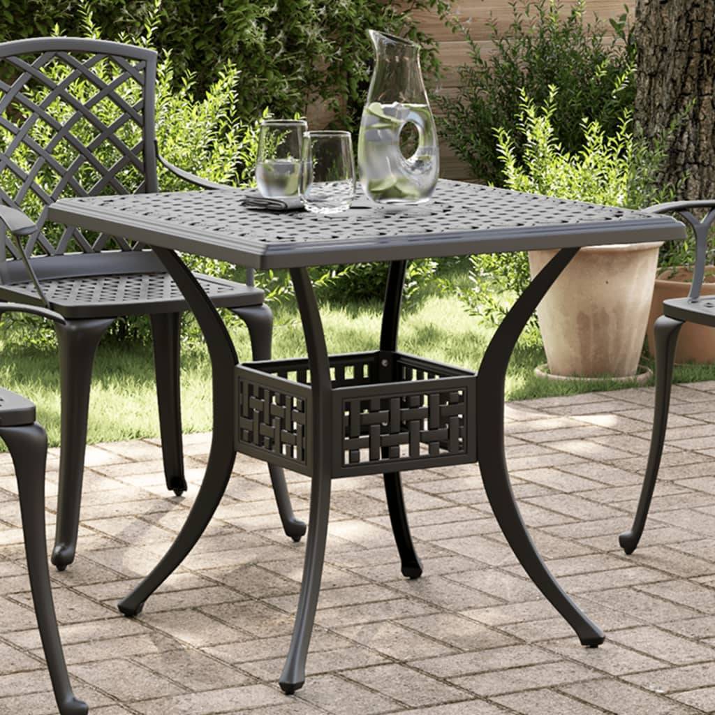 Table de jardin aluminium coulé noir 80 x 80 x 75 cm - PANGIVO - Image 1