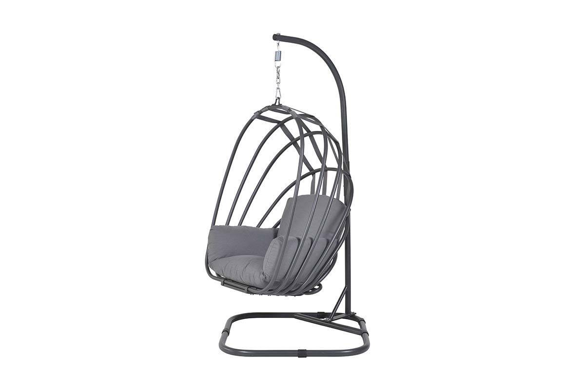 Garden Impressions - Fauteuil suspendu oeuf d'extérieur Suez - pliable - noir charbon - grisfoncé - Garden Impressions - Imagen 1