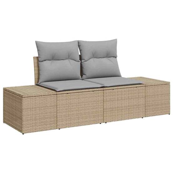 Salon Bas Luxe 7 pcs Polyrotin Beige et Acacia avec Sièges Modulables pour Espace Détente – ComfortXL Outdoor Living - Imagen 4