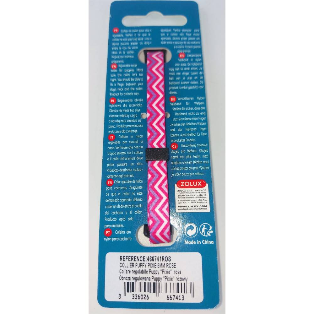 Zolux - zolux - Collier PUPPY PIXIE 8 mm 16 à 25 cm couleur rose pour chiots - Imagen 3