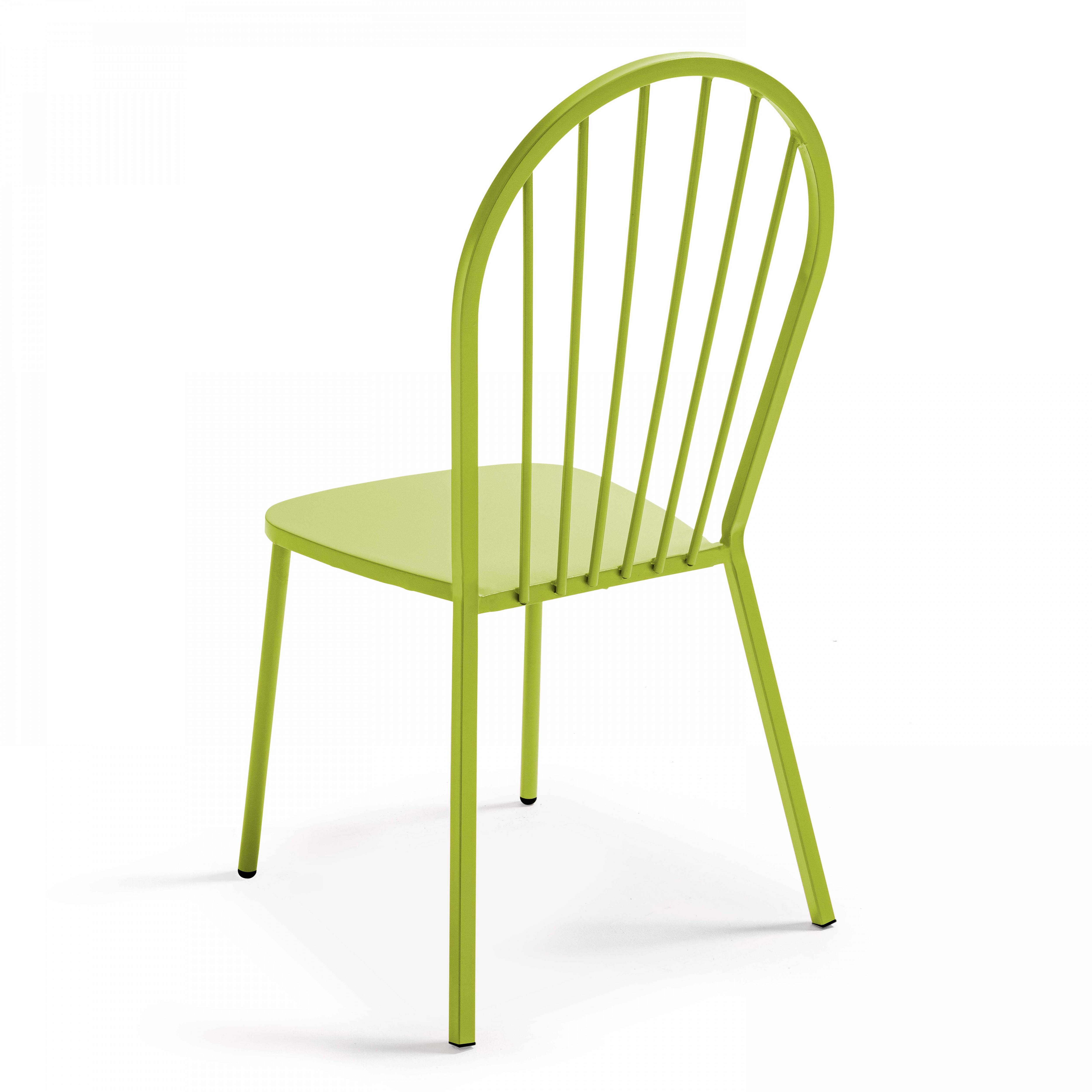 Oviala - Ensemble table de jardin et 8 chaises bistrot en acier vert Palavas - Oviala - Imagen 6