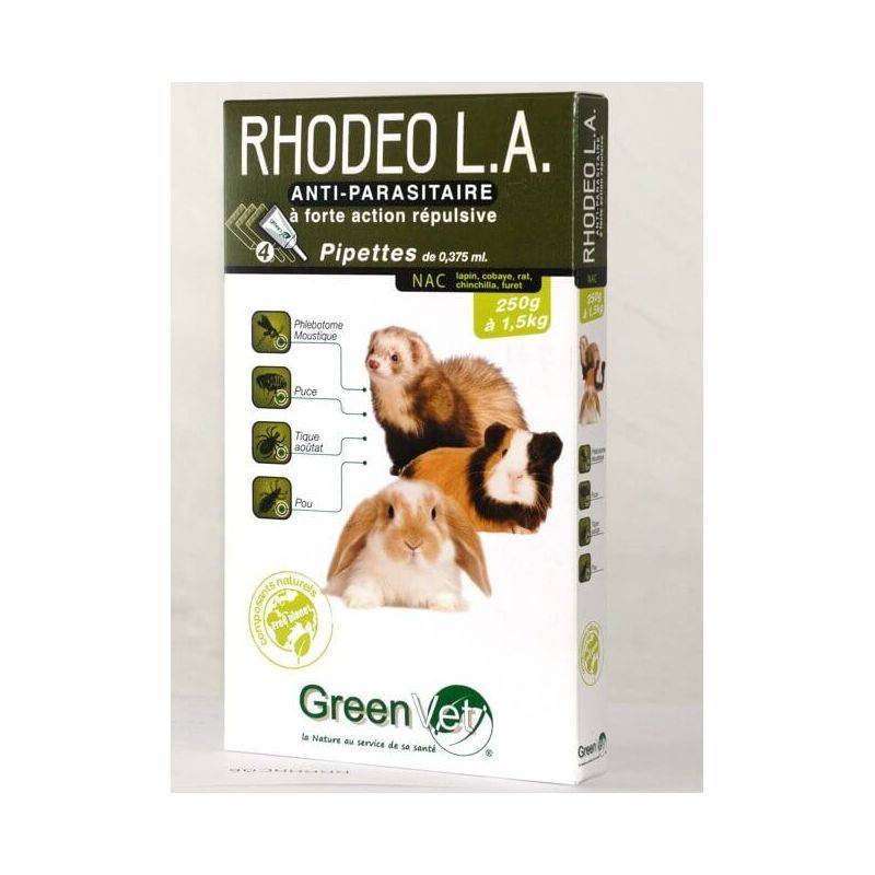 RHODEO L.A. PIPETTE ANTIPARASITAIRE NAC - GREENVET 4 pipettes