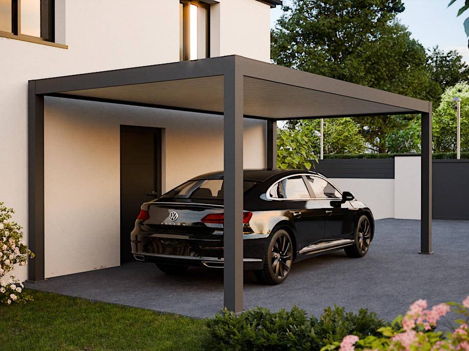 Carport aluminium 18 m² H.255 cm pour 1 voiture 330x570 cm – Direct Abris - Imagen 4