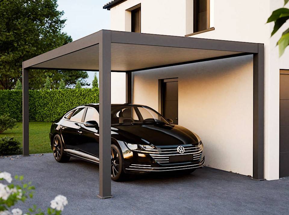 Carport aluminium 18 m² H.255 cm pour 1 voiture 330x570 cm – Direct Abris - Imagen 2