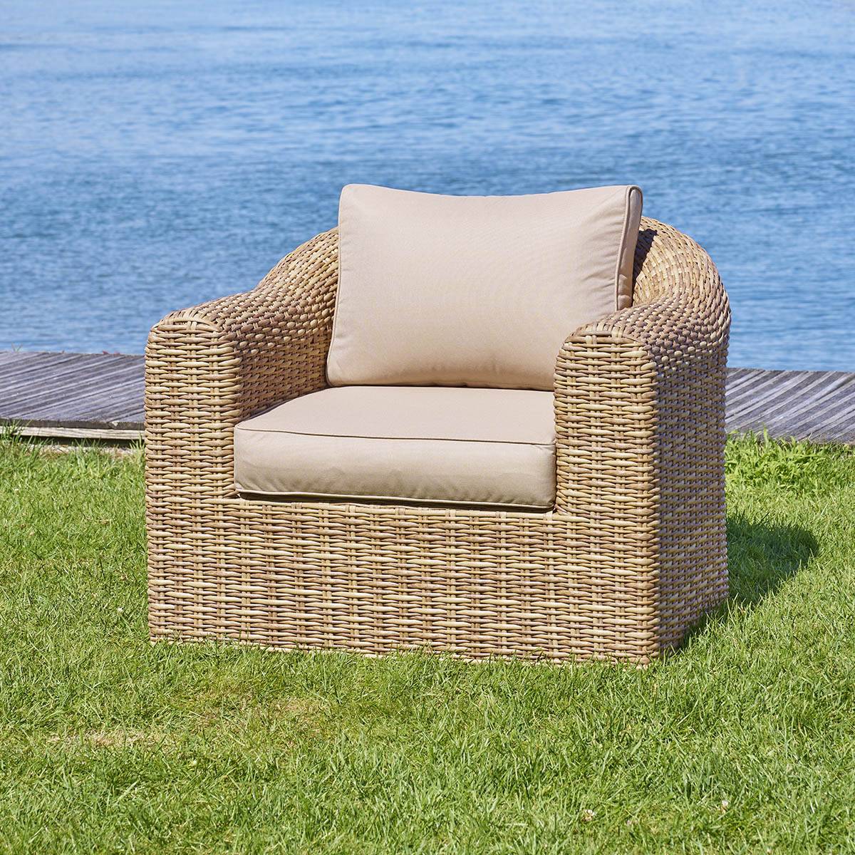 Hesperide - Fauteuil de salon de jardin "Mooréa" savana aluminium traité époxy en résine tressée - Hespéride - Imagen 1