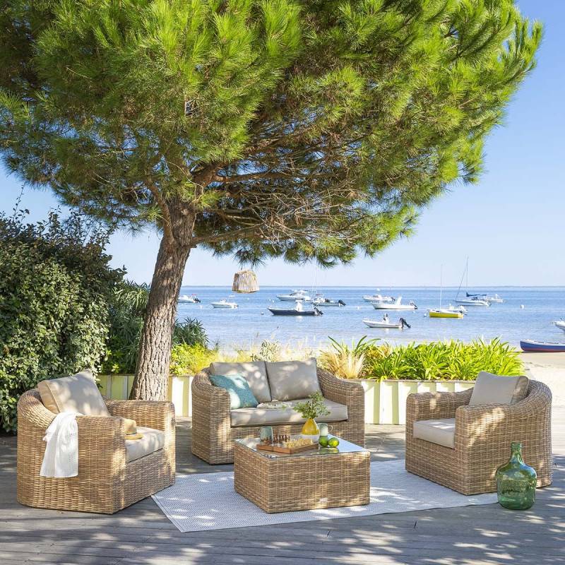 Hesperide - Fauteuil de salon de jardin "Mooréa" savana aluminium traité époxy en résine tressée - Hespéride - Imagen 4