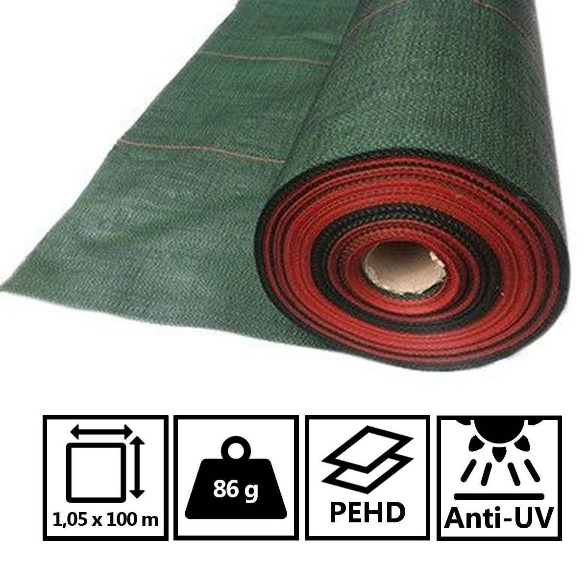 Tecplast - Toile de paillage 1,05x100m Géotextile Tissé PEHD plus résistant 86g /m² Couvre sol Talus Routes Anti mauvaises herbes TECPLAST - Imagen 5