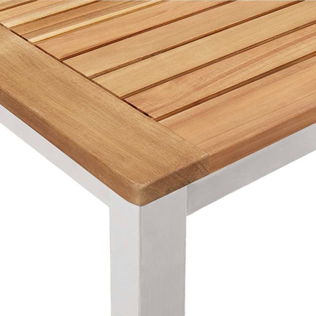 Table et Chaises de Jardin 6 Personnes Teck Massif et Acier Robuste pour Repas Marron – ComfortXL Outdoor Living - Image 9