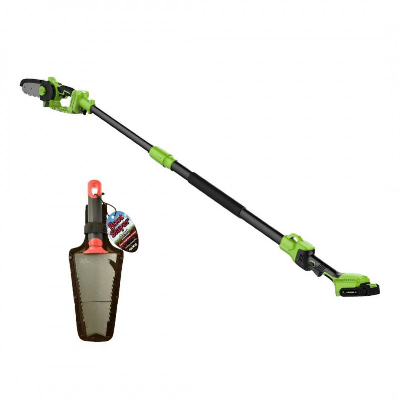PACK tronçonneuse 2en1 | Avec RootSlayer à main | Manche télescopique | Tronçonneuse électrique | Outils multifonctions jardin - VENTEO - Image 1