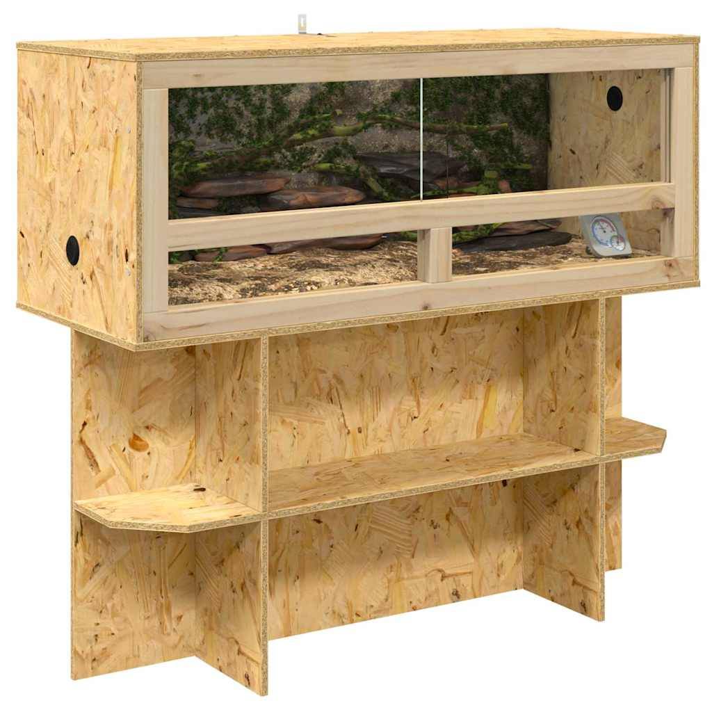 Meuble Support Terrarium Bois OSB Étagère Ouverte 100 x 40 x 50 cm Marron - ComfortXL Outdoor Living - Image 3