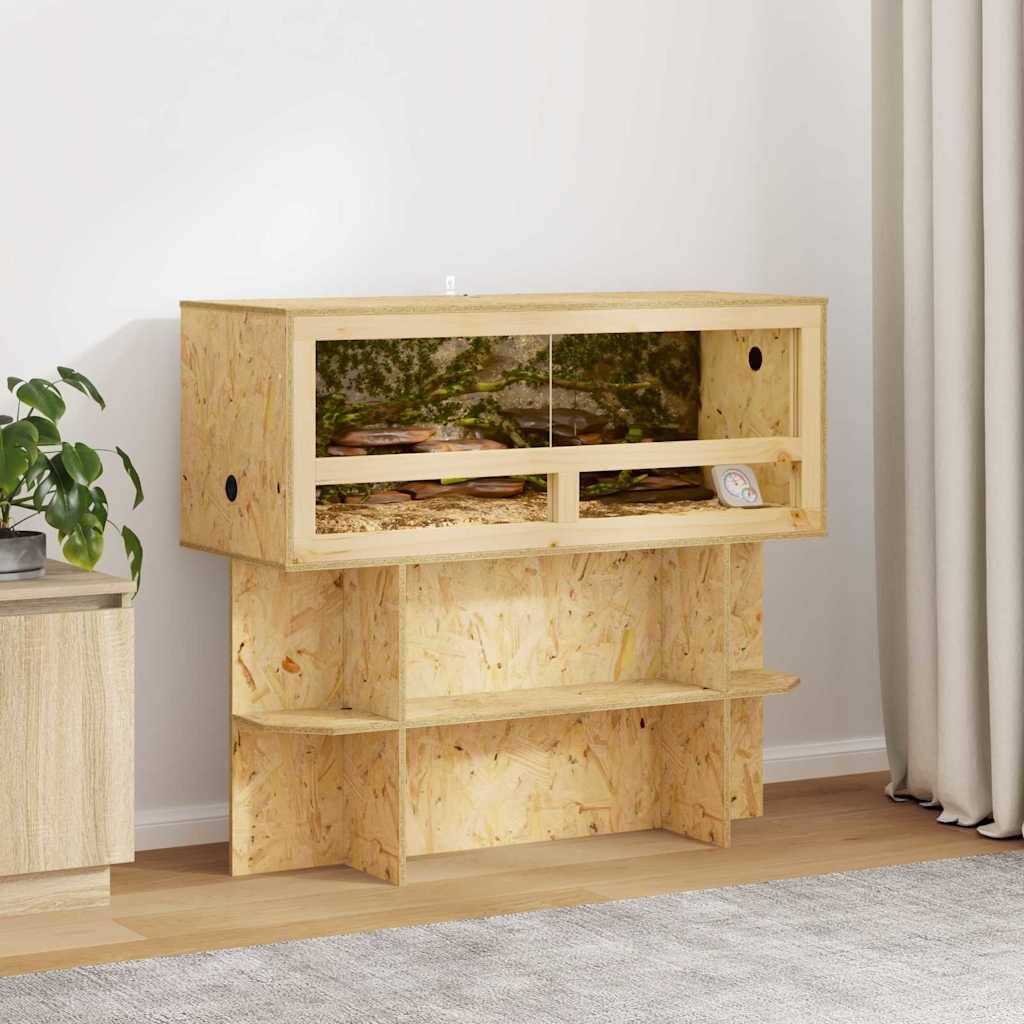 Meuble Support Terrarium Bois OSB Étagère Ouverte 100 x 40 x 50 cm Marron - ComfortXL Outdoor Living