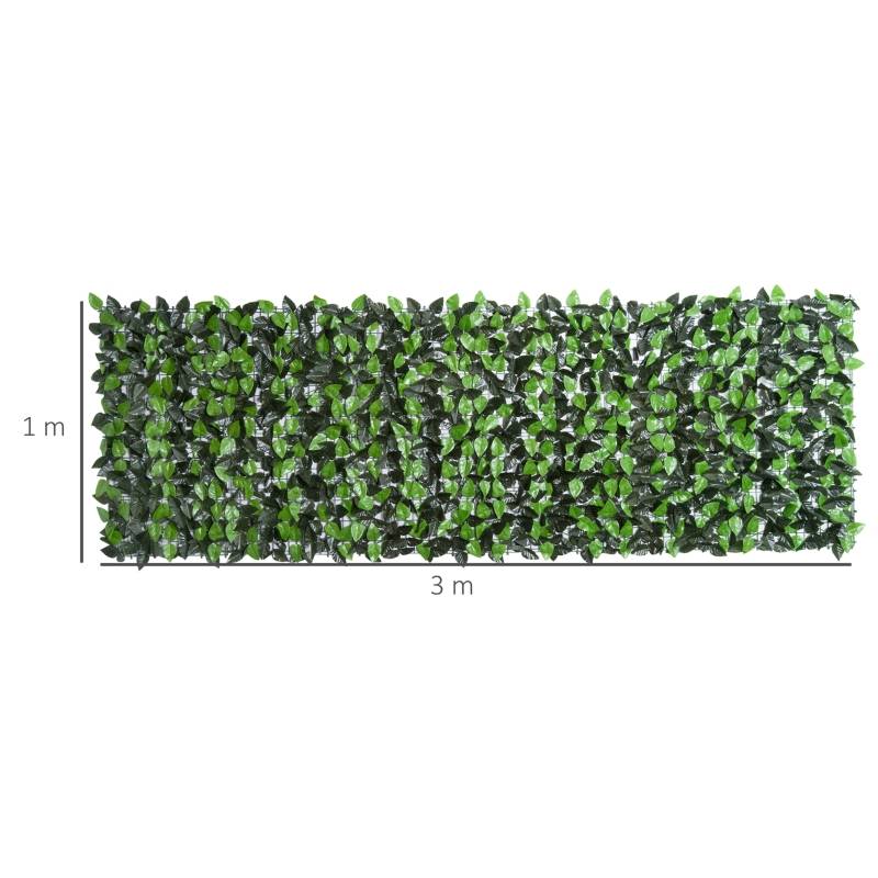 Haie artificielle en tissu pour jardin et balcon brise-vue occultant 300x100cm vert - ComfortXL Outdoor Living - Image 3