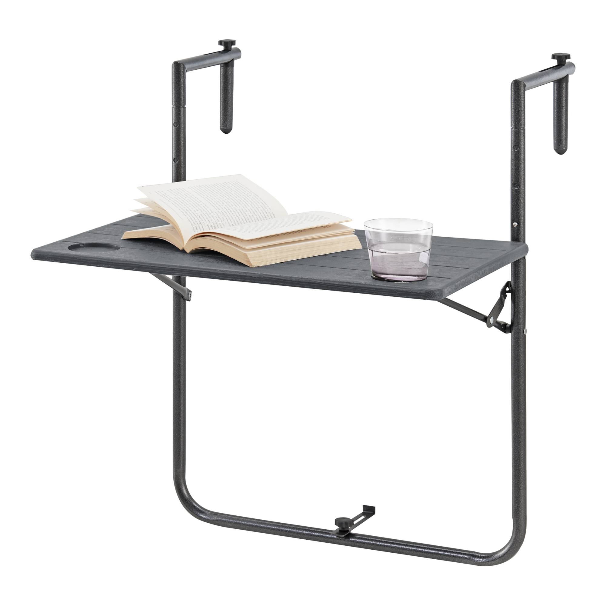 Table de balcon suspendue Badolato rabattable et réglable en hauteur 83,5 x 60 x 60 cm [en.casa] - Imagen 1