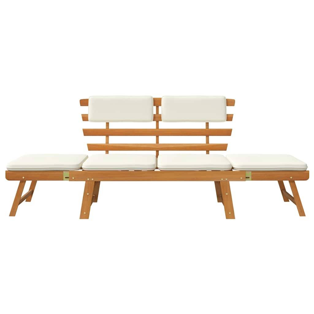 Vidaxl - Banc de jardin avec coussins 2-en-1 190 cm Bois solide d'acacia vidaXL 42647 - Image 5