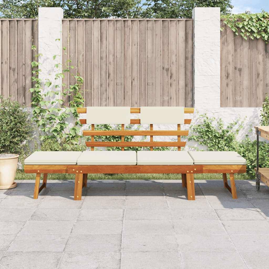 Vidaxl - Banc de jardin avec coussins 2-en-1 190 cm Bois solide d'acacia vidaXL 42647 - Image 4
