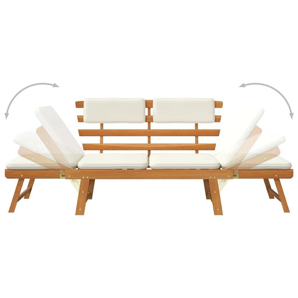 Vidaxl - Banc de jardin avec coussins 2-en-1 190 cm Bois solide d'acacia vidaXL 42647 - Image 8