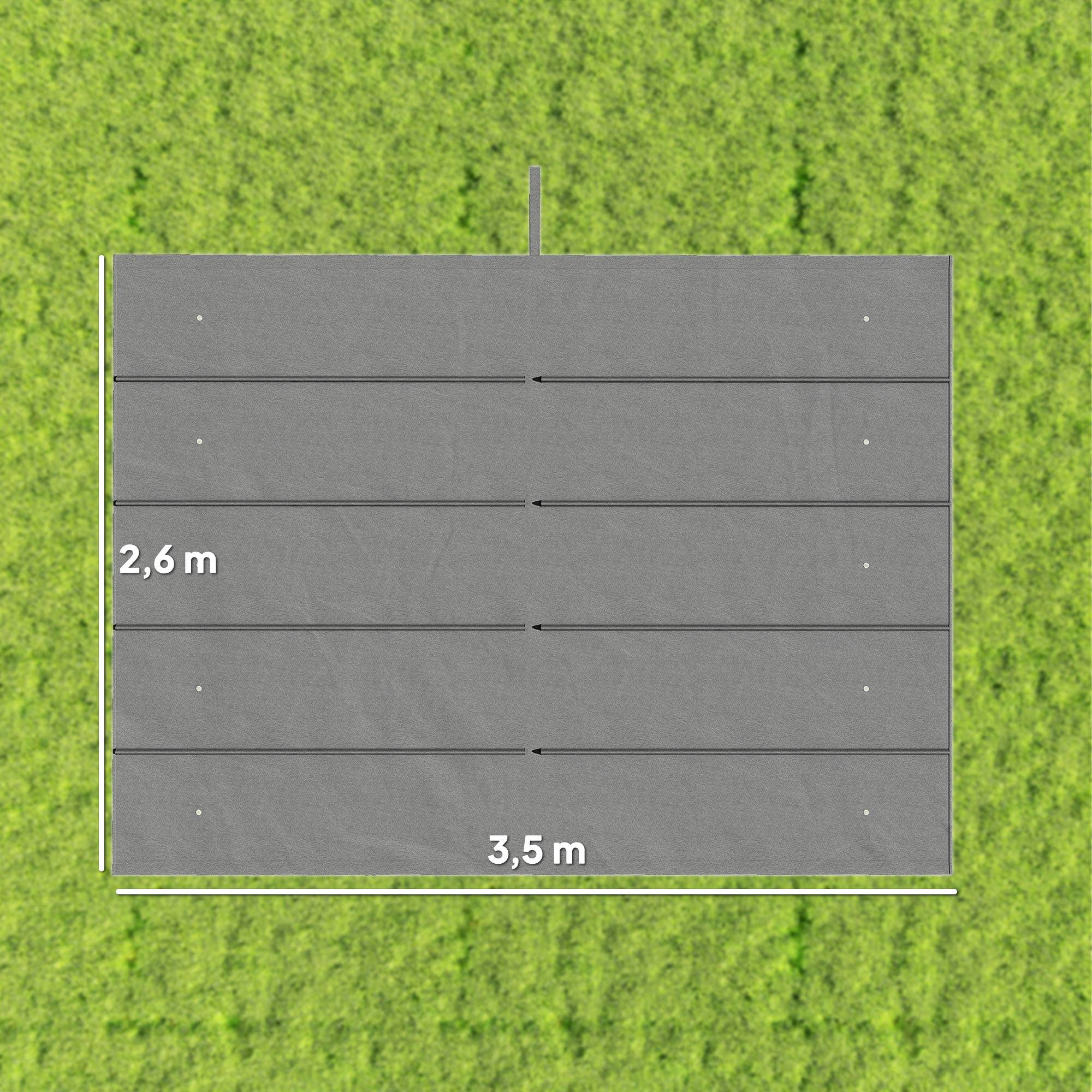 Toile de toit pour pergola tonnelle rétractable de 4 x 3 m - toile uniquement 350 x 260 cm gris clair - Image 5