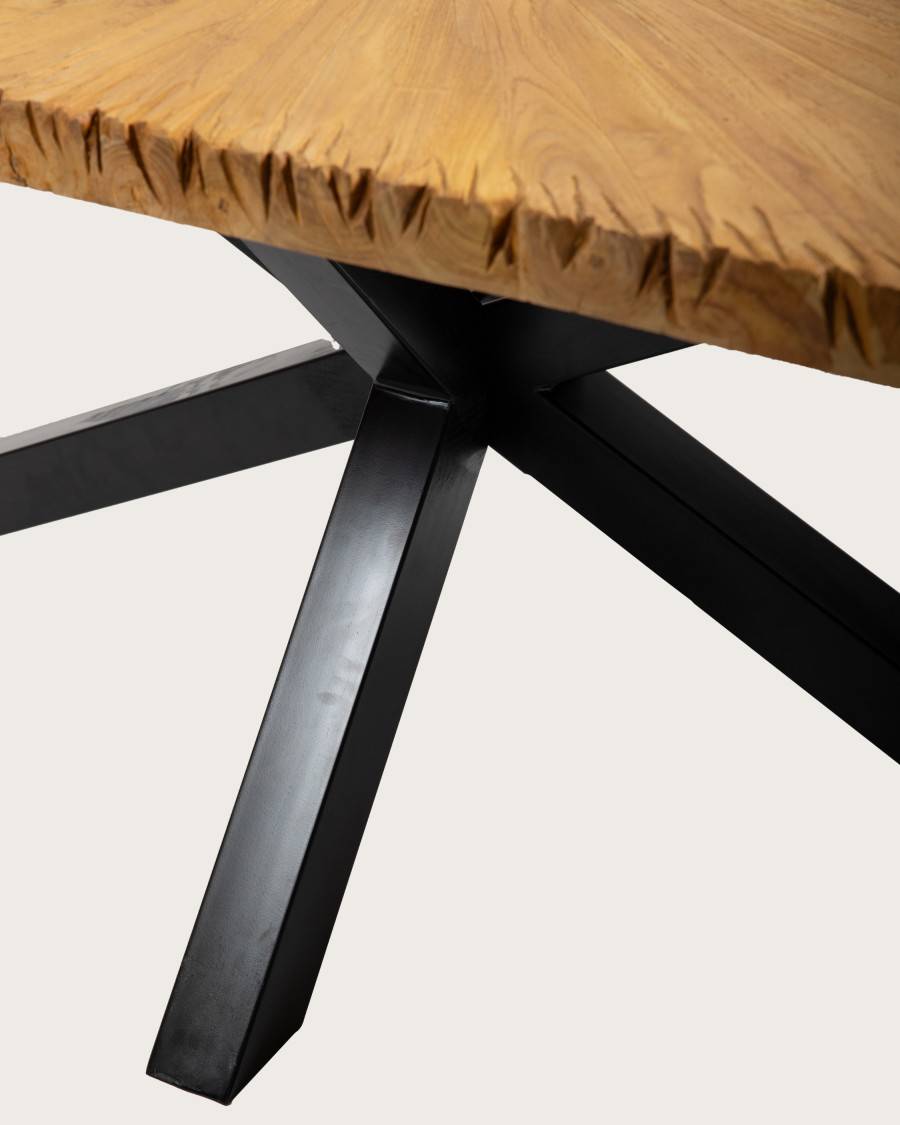 Sun - Table repas en teck massif motif soleil L200 cm 10 pers. - UNIQKA - Imagen 8