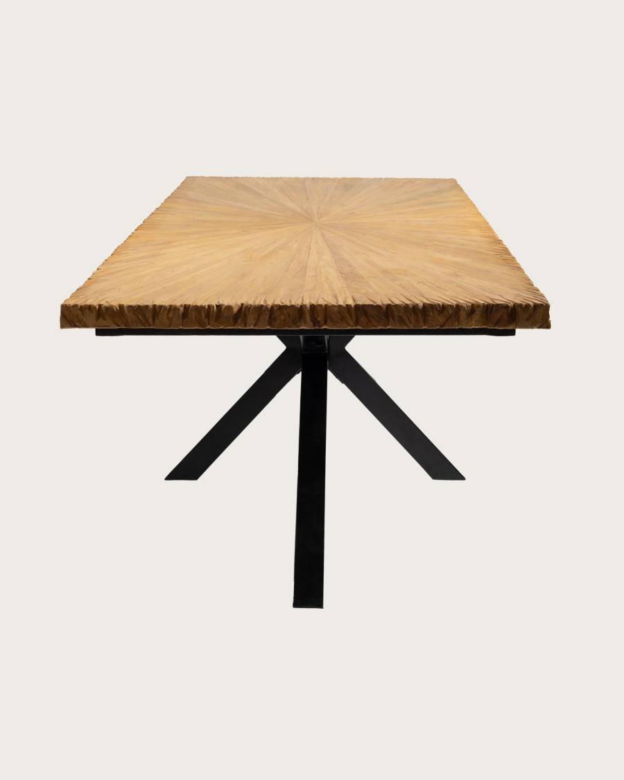 Sun - Table repas en teck massif motif soleil L200 cm 10 pers. - UNIQKA - Imagen 5