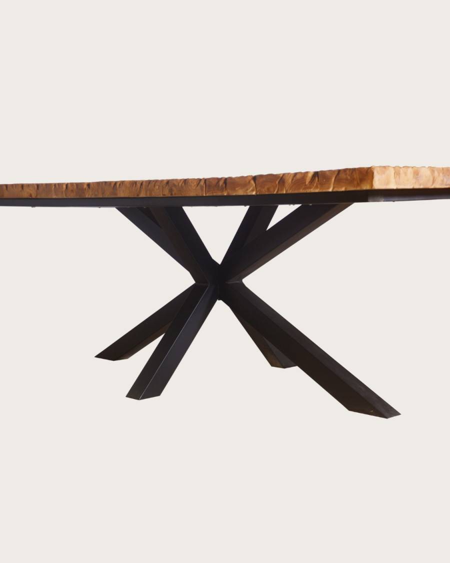 Sun - Table repas en teck massif motif soleil L200 cm 10 pers. - UNIQKA - Imagen 6
