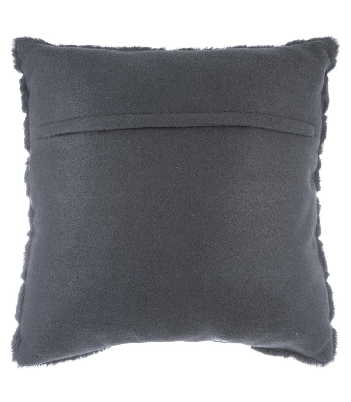 Coussin déhoussable en Fourrure Gris foncé 45 x 45 cm - Image 2