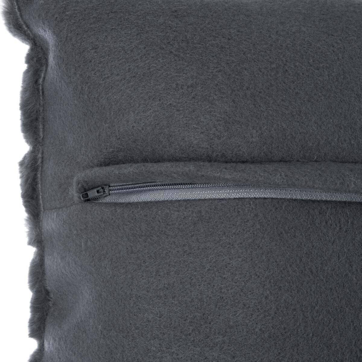 Coussin déhoussable en Fourrure Gris foncé 45 x 45 cm - Image 3