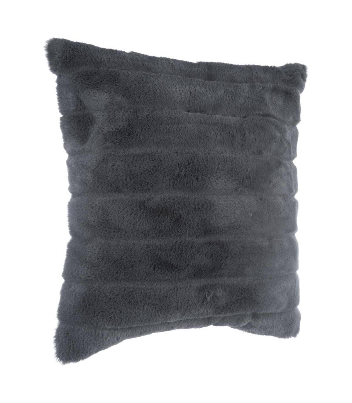 Coussin déhoussable en Fourrure Gris foncé 45 x 45 cm - Image 1