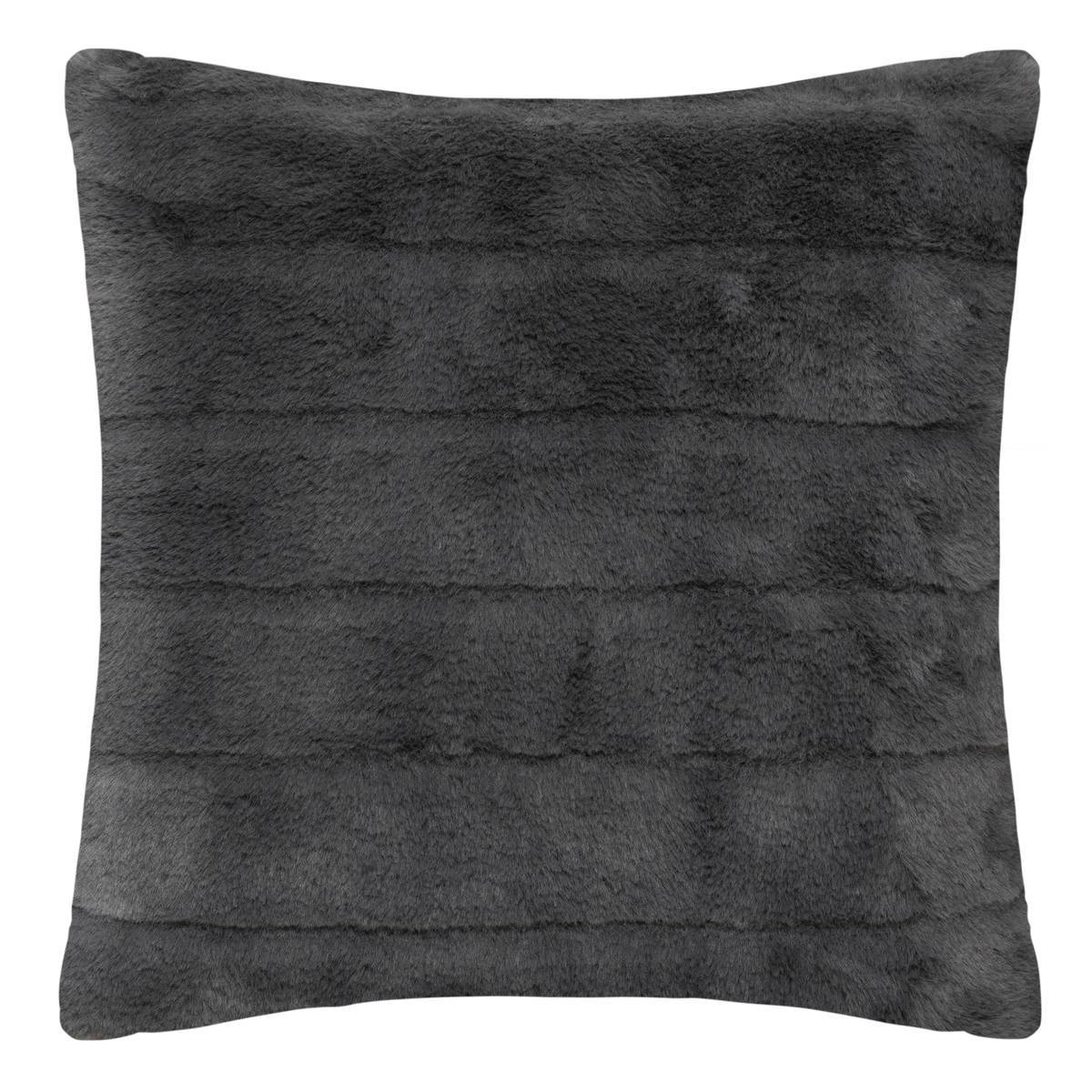 Atmosphera - Coussin "Manoir" fausse fourrure gris ardoise 45x45cm - Atmosphera Créateur d'intérieur - Imagen 1