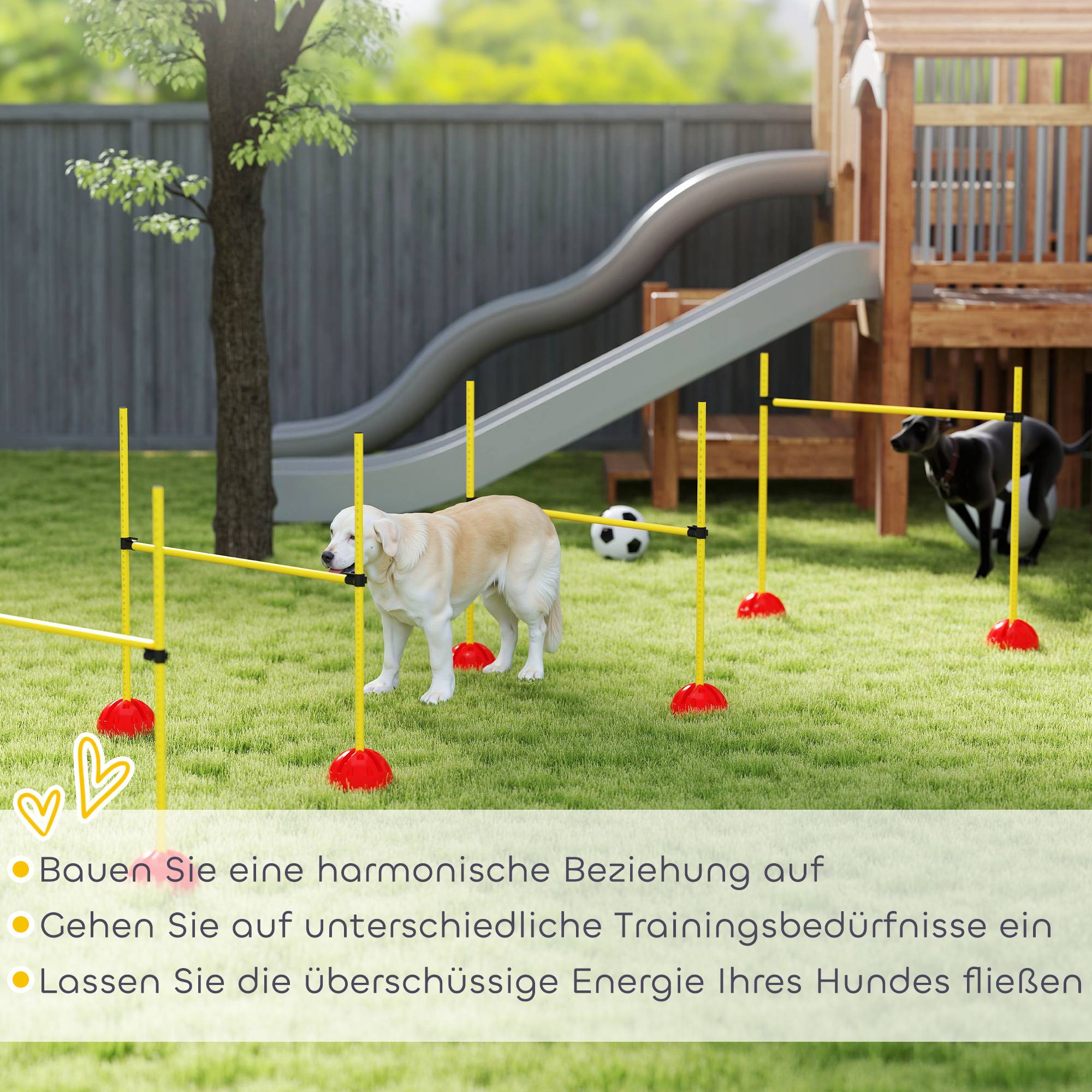Kit d'agilité pour chien ABS jaune et oranges 124 x 19.5 x 103 cm - PANGIVO - Image 9