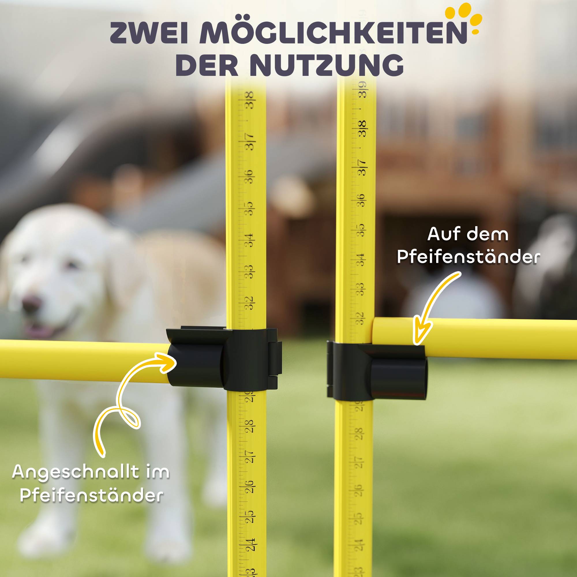 Kit d'agilité pour chien ABS jaune et oranges 124 x 19.5 x 103 cm - PANGIVO - Image 6