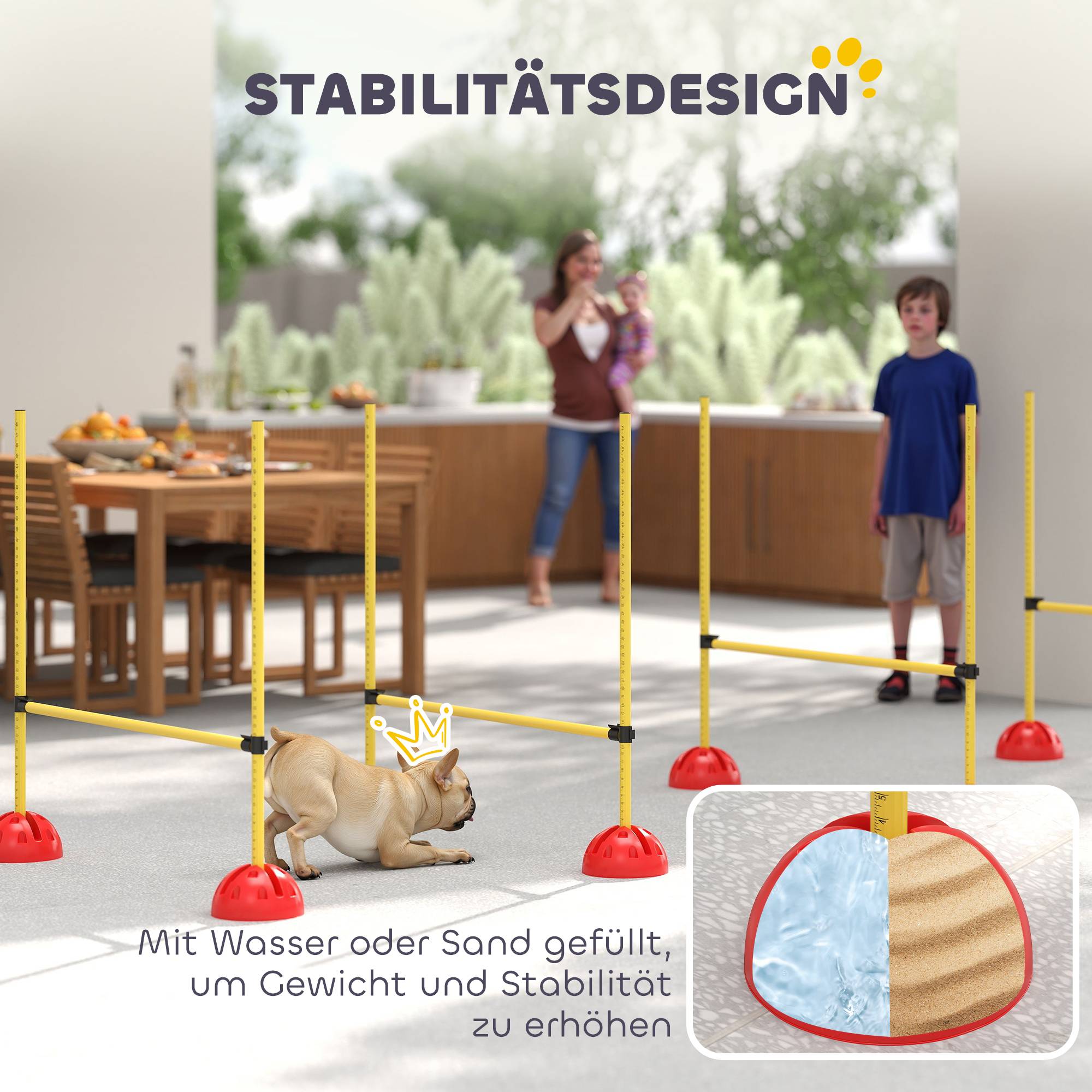 Kit d'agilité pour chien ABS jaune et oranges 124 x 19.5 x 103 cm - PANGIVO - Image 8