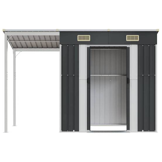 Vidaxl - Abri de jardin avec toit prolongé anthracite 277x107x181 cm vidaXL 364526 - Image 5