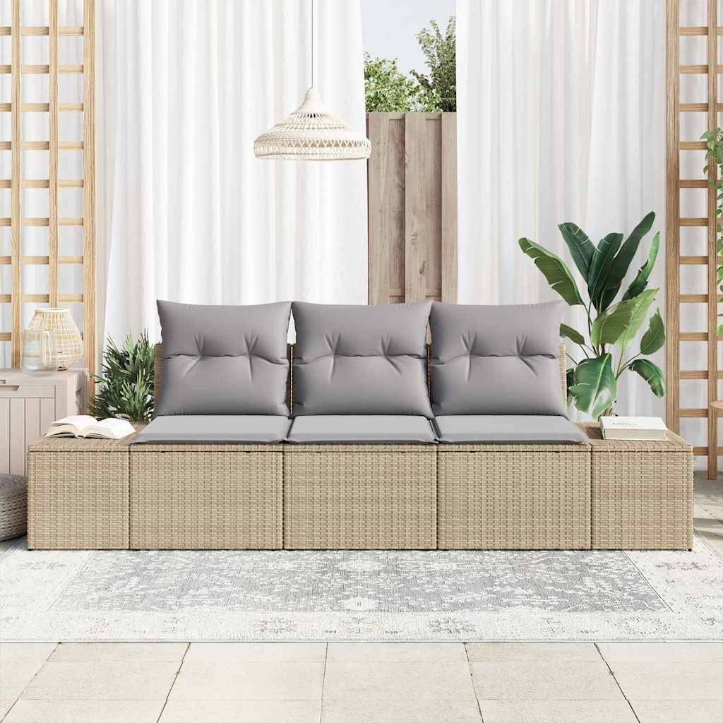 Vidaxl - Ensemble de Canapés 3 pcs-Salons de jardin Beige polyrotin 662656 - Image 3