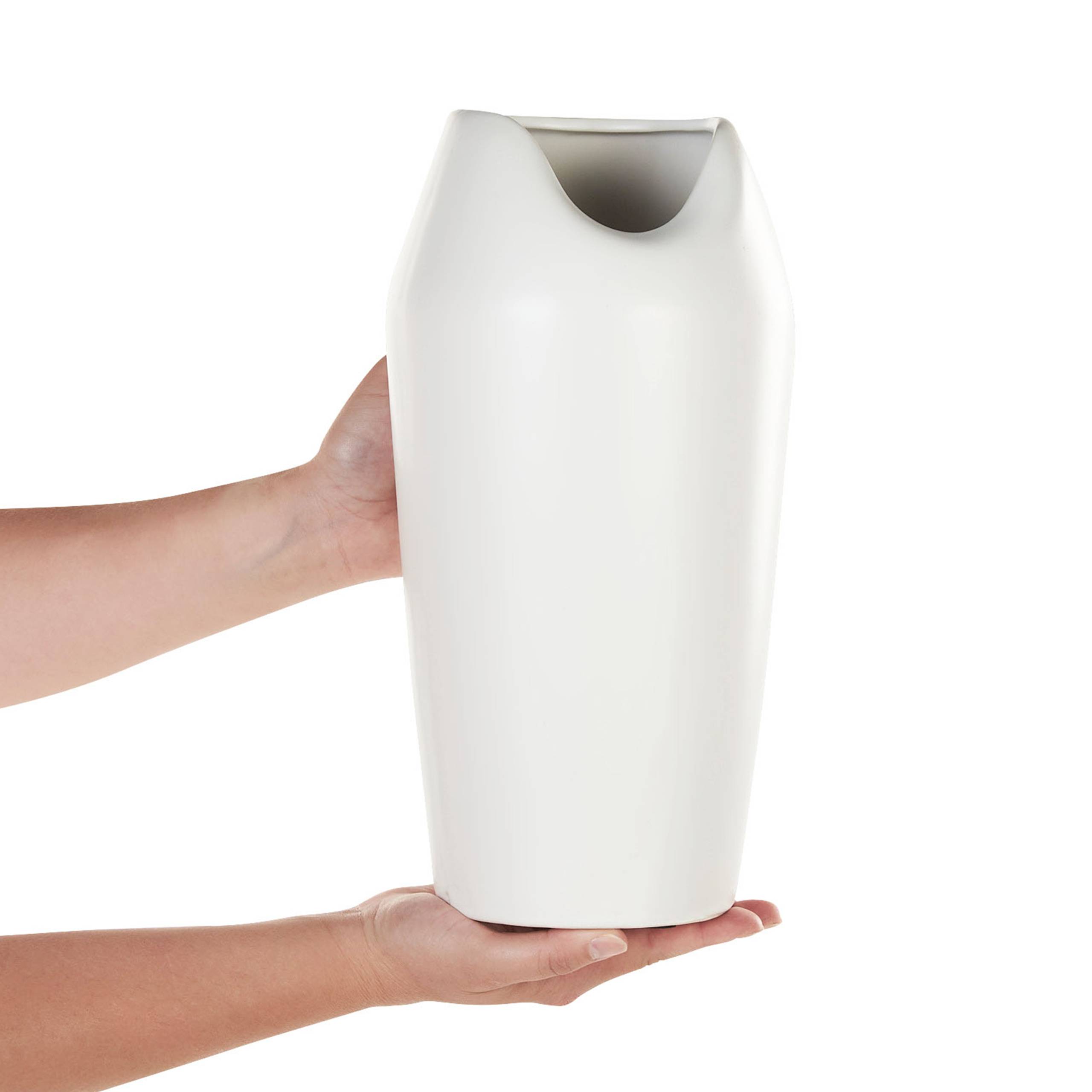 Beliani - Vase décoratif Grès Blanc APAMEA - 17x17x33- Beliani - Image 4