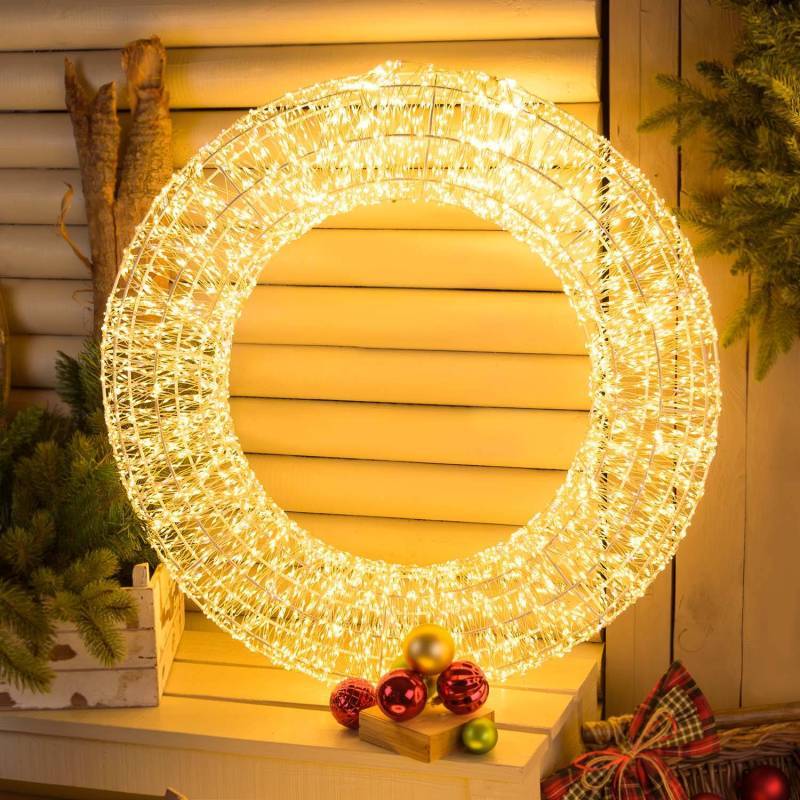 Lotti - Couronne lumineuse 3D Ø75cm câble Blanc Silver Métal 6000 Micro LED Flash Diamond Lotti - Imagen 1