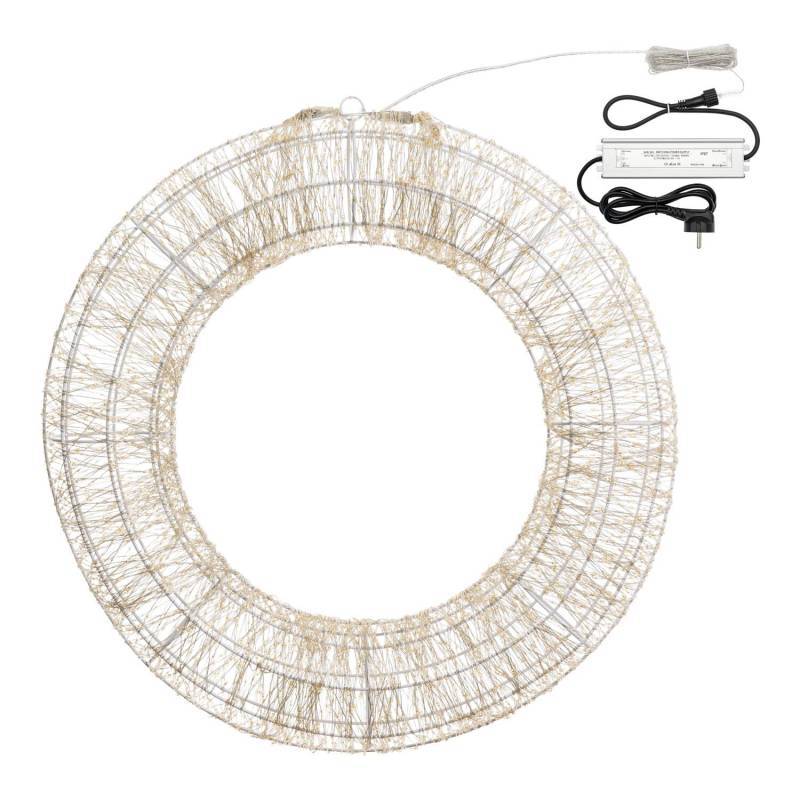 Lotti - Couronne lumineuse 3D Ø75cm câble Blanc Silver Métal 6000 Micro LED Flash Diamond Lotti - Imagen 6