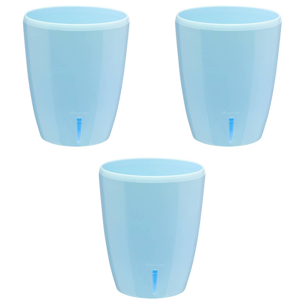 Gt Garden - Lot de 3 pots pour orchidées avec réserve d'eau - Orchidea bleu 2 litres - GT GARDEN - Imagen 1