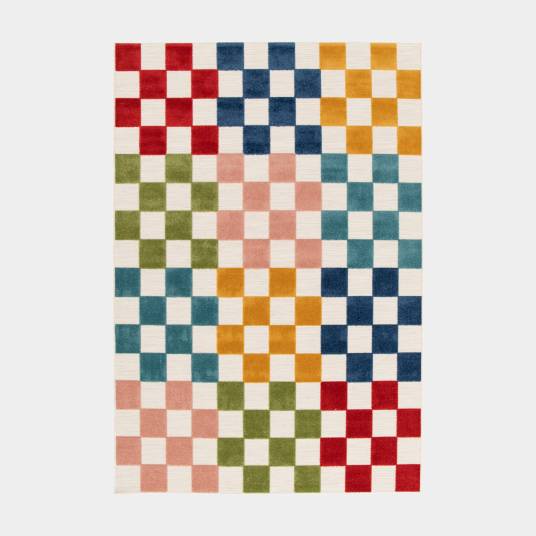 Decoweb - Tapis extérieur et intérieur motif damier - Petit Marius - Multicolore - 120 x 170 cm - Decoweb - Imagen 1