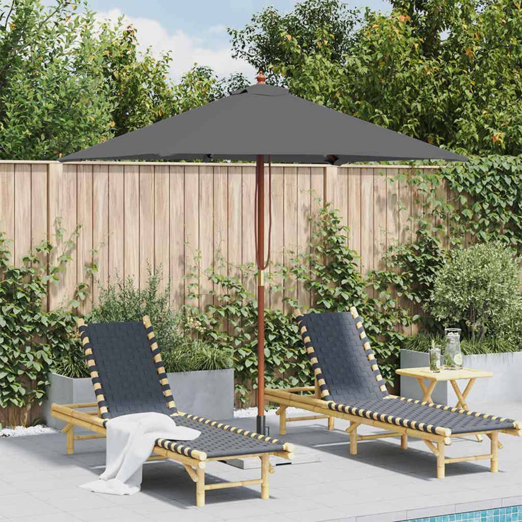 PANGIVO - Parasol extérieur avec mât en bambou, anthracite, 150 x 200 x 235 cm - PANGIVO - Image 1