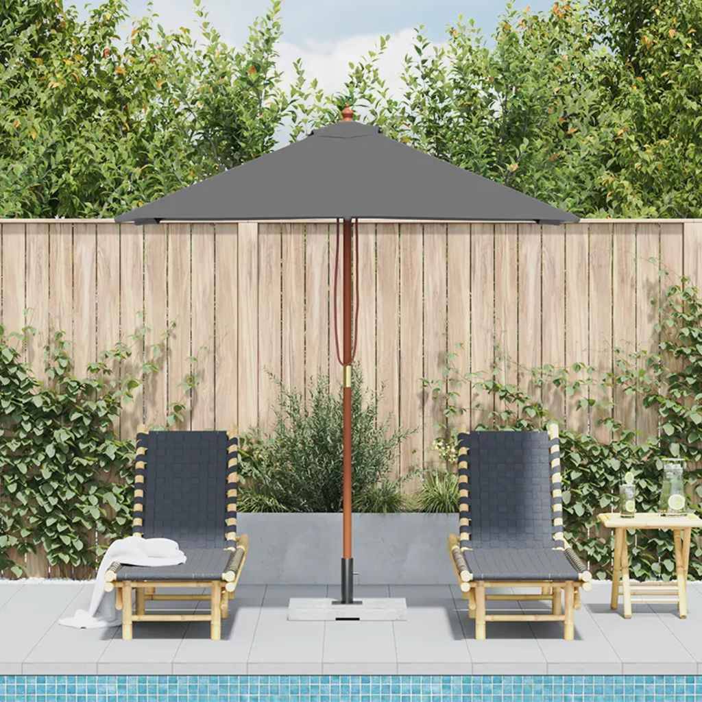 PANGIVO - Parasol extérieur avec mât en bambou, anthracite, 150 x 200 x 235 cm - PANGIVO - Image 3