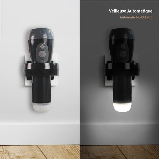 Torche Veilleuse 2-en-1 Rechargeable par Induction - 3 Intensités - Image 4